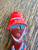 Antique Art Deco Bakelite Tested Lady  w Red Hat   3" H x 1.5" W