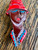 Antique Art Deco Bakelite Tested Lady  w Red Hat   3" H x 1.5" W