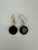 Vintage Gold Filled Black Onyx Roman Soldier Intaglio Dangle/Drop Earrings 1.5"