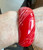 Antique Deco Bakelite Red Wide Carved  Bangle Bracelet 7.5"  H Tested Simichrome
