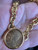 Vintage Real Sacajawa 2000 Gold Plated Coin Pendant Heavy Chain Necklace 18"