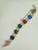 Vintage MCM 12k Gold Filled Oval Multi Stone Carved Scarab Bracelet 8”