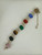Vintage MCM 12k Gold Filled Oval Multi Stone Carved Scarab Bracelet 8”