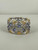 Vintage Sterling Silver Two Tone Unique French Style Tanzanite Wide Ring 6.5