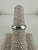 Vintage Sterling Silver Orange CZ Pave Braid Band Ring 6.5