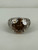 Vintage Sterling Silver Large Yellow CZ Filigree Ring 6.75