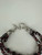 Vintage Sterling Silver Double Strand Bead Amethyst Bracelet 7.25”
