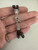 Vintage Sterling Silver Double Strand Bead Amethyst Bracelet 7.25”