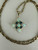 Vintage 10k Gold Opal Blue Topaz Cross Pendant Necklace 21”