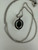 Vintage Sterling Silver Green Jade Dainty Pendant Necklace 16.5”