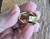 Vintage MCM 14 GE Large Green Paua Shell Signet Lattice Gold Plated Ring Sz 12