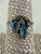 Vintage MCM Sterling Silver Marcasite Baby Blue Quartz Ring 7.25