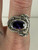 Vintage MCM Sterling Silver Amethyst Marcasite Belt Buckle Shaped Ring 7