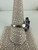 Vintage MCM Sterling Silver Amethyst CZ Flower Cocktail Ring 9.5