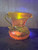 Vintage Yellow Crackle Uranium Glass Pitcher Hand Blown Art Glass Vase MCM