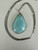 Vintage Sterling Silver Navajo Sky Blue Larimar Pendant Necklace 18”