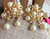 Vintage MCM Crown Trifari French Design Pearls Gold Necklace Earring Set 17"