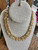 Vintage MCM Crown Trifari French Design Pearls Gold Necklace Earring Set 17"