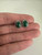 Vintage Sterling Silver Oval Malachite Stud Earrings .5”
