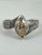 Vintage Sterling Silver Citrine Marcasite Bypass Ring 7.25