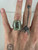 Vintage Sterling Silver Large Emerald Cut Light Green Amethyst Cocktail Ring 6.75