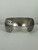 Vintage Chinese Sterling Silver Flower Diamond Pattern Wide Band Cuff Bracelet