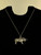 Antique 800 Sterling Silver Heavy Bull Charm Pendant Necklace 18”