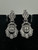 Antique Art Deco Flower Fan Shaped Marcasite Dangle/Drop Earrings