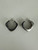 Vintage Sterling Silver Modernist Square Huggie Earrings