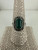 Antique Art Deco Sterling Silver Chalcedony Marcasite Ring 8.75
