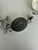 Vintage Sterling Silver Mexico Oval Turquoise Inlay Bezel Link Bracelet 7.5”