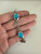 Vintage Sterling Silver Mexico Oval Turquoise Inlay Bezel Link Bracelet 7.5”