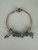 Vintage Pandora Sterling Silver Teal Pave Beach Theme Charm Bracelet