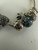 Vintage Pandora Sterling Silver Teal Pave Beach Theme Charm Bracelet