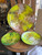 Vintage MCM E.M. Hirst Signed Enamel Copper Plate & Bowl Set 7 Pc Set - Abstract