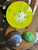 Vintage MCM E.M. Hirst Signed Enamel Copper Plate & Bowl Set 7 Pc Set - Abstract