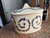 Vintage  Buff  Bisque Covered Jar / Candy Dish with Black Basalt Relief