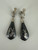 Vintage 1930s Siam Nielloware Sterling Goddess Screw Back Dangle/Drop Earrings 2.5”