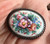 Vintage Russian Finift, Enamel,  Filigree Pin Brooch, USSR Rostov