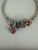 Vintage Pandora Sterling Silver Heart Love Theme Lucky Cat Charm Bracelet 7.5”