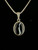 Vintage Sterling Silver Oval Banded Agate Pendant Necklace 24.5”