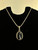 Vintage Sterling Silver Oval Banded Agate Pendant Necklace 24.5”