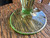 Vintage Green Glass Fan Vase With Sterling Silver Overlay Floral Scroll 9"