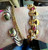 Antique Deco 10 Micron Gold Plated European Mine Cut Pink Paste Bracelet 7 1/8"