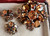 Vintage 1950's  Regency Blackened Bronze Smoky Quartz Flower Pin & Earrings Set