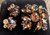 Vintage 1950's  Regency Blackened Bronze Smoky Quartz Flower Pin & Earrings Set