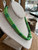 Louis Rousselet Art Deco Carved 2 Tone Grass Green Pressed Glass Bead Necklace