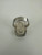 Vintage MCM Sterling Silver Long Rectangle Moss Agate Ring 6.5