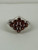 Vintage Art Deco Revival Sterling Silver Garnet Cluster Filigree Ring 7.5