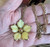 Vintage Trifari Custard Uranium Glass Flower Gripoix Poured Glass Pin Necklace